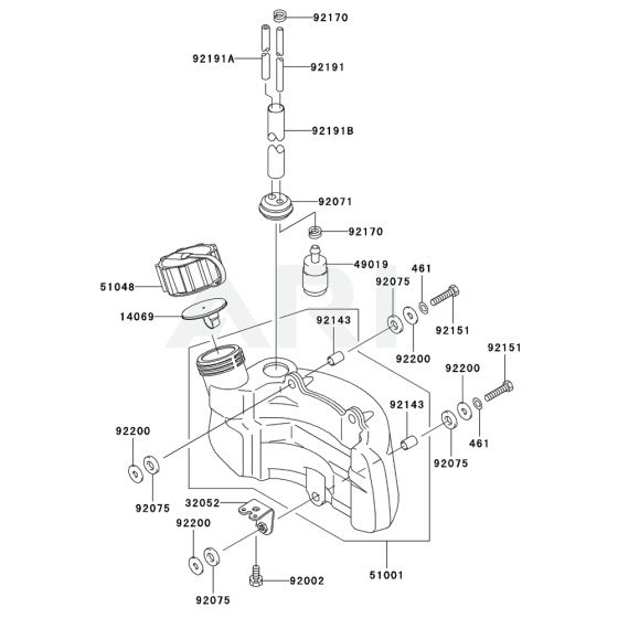 Fuel Tank / Fuel Valve for Kawasaki KHS1100A Hedge Trimmer