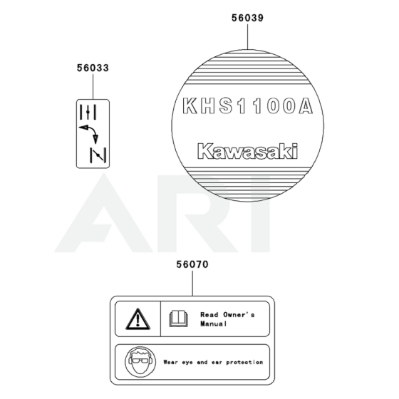 Label for Kawasaki KHS1100A Hedge Trimmer