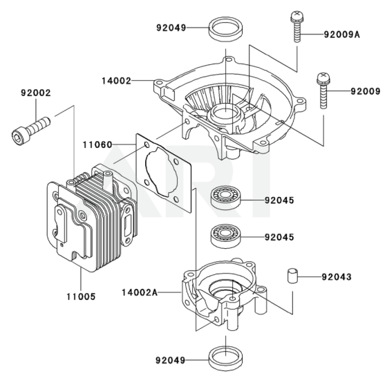 Cylinder / Crankcase for Kawasaki KHS1100B Hedge Trimmer