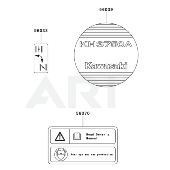 Label for Kawasaki KHS750A Hedge Trimmer