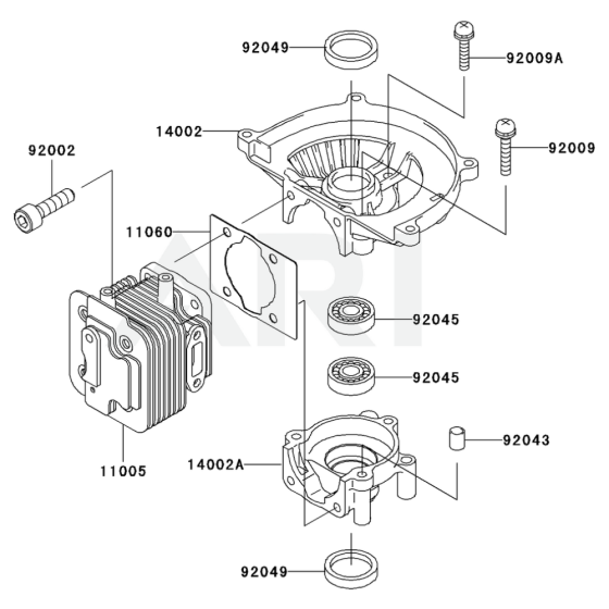 Cylinder / Crankcase for Kawasaki KHS750B Hedge Trimmer