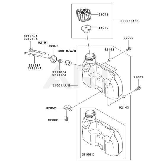 Fuel Tank / Fuel Valve for Kawasaki KHS750B Hedge Trimmer