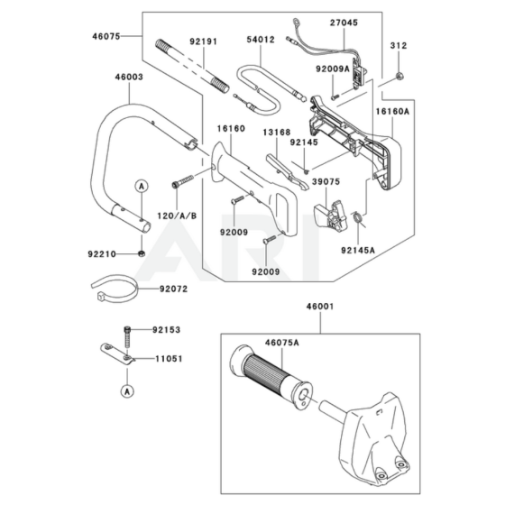 Handle for Kawasaki KHS750B Hedge Trimmer