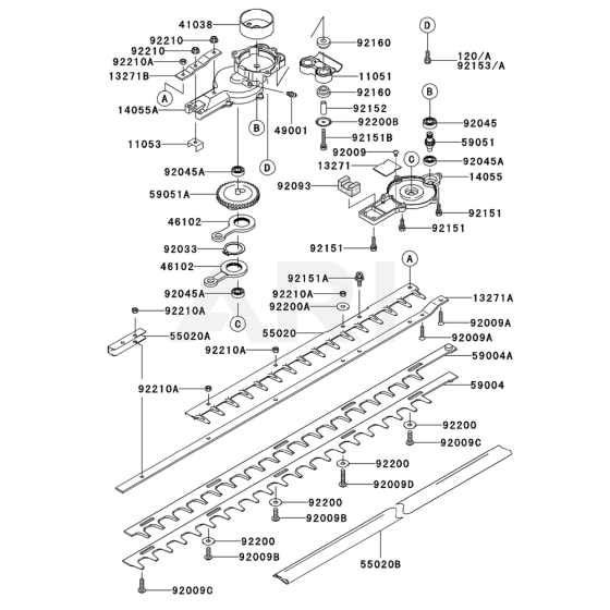 Case / Cutter for Kawasaki KHS750BC Hedge Trimmer