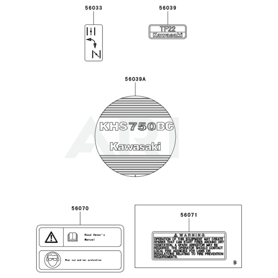 Label for Kawasaki KHS750BC Hedge Trimmer