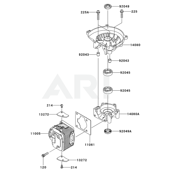 Cylinder / Crankcase for Kawasaki KHSS1100A Hedge Trimmer