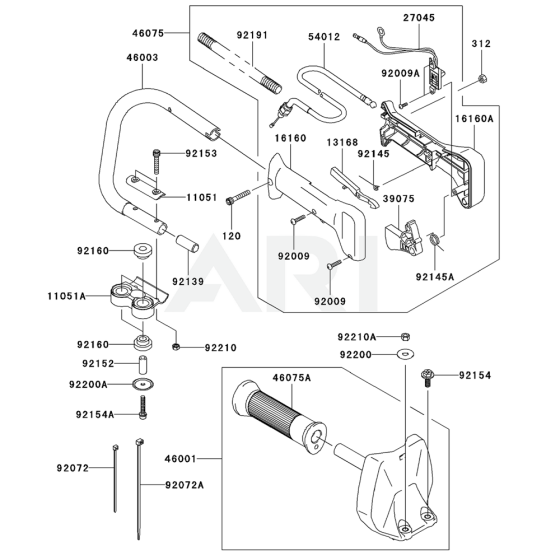 Pipe / Handle / Guard for Kawasaki KHSS750A Hedge Trimmer