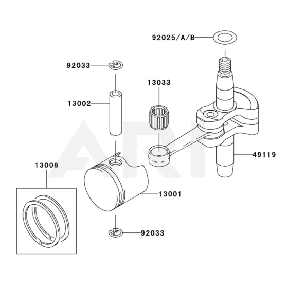 Piston / Crankshaft for Kawasaki KHT600S Hedge Trimmer