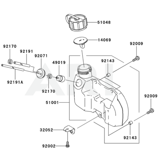 Fuel Tank / Fuel Valve for Kawasaki KHT600S Hedge Trimmer