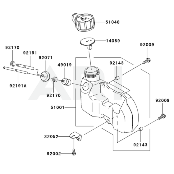 Fuel Tank / Fuel Valve for Kawasaki KHT600SC Hedge Trimmer