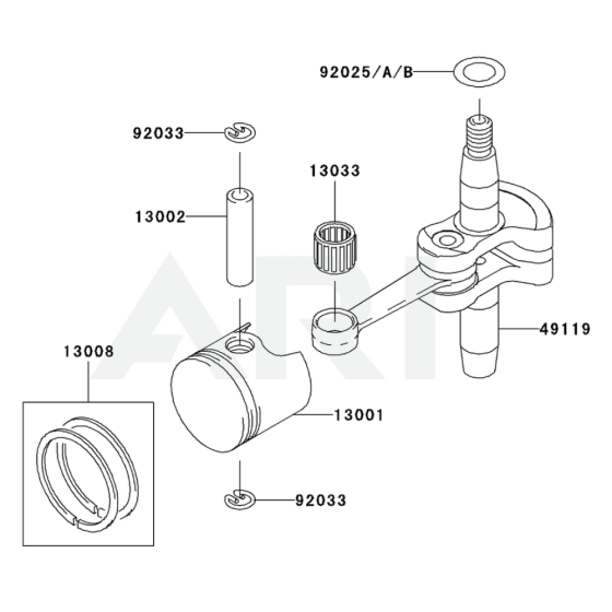 Piston / Crankshaft for Kawasaki KHT750D Hedge Trimmer