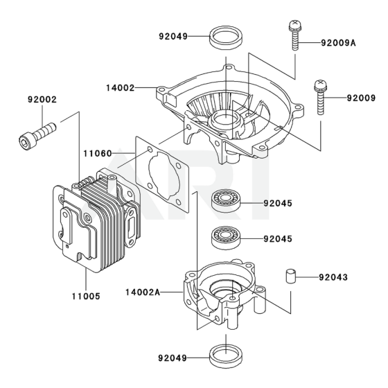 Cylinder / Crankcase for Kawasaki KHT750D Hedge Trimmer