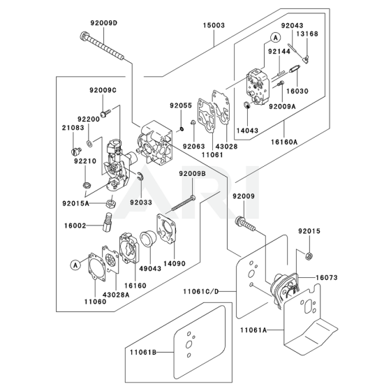 Carburettor for Kawasaki KHT750S Hedge Trimmer