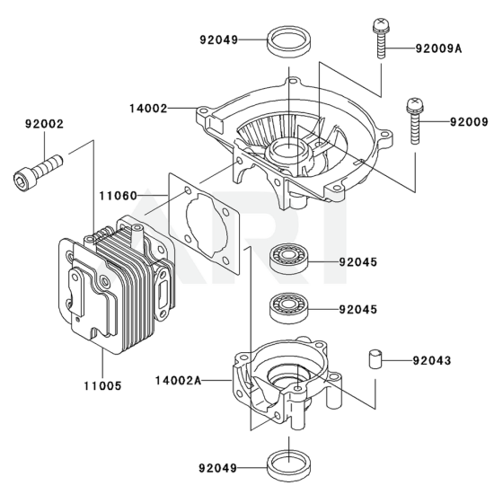 Cylinder / Crankcase for Kawasaki KHT750S Hedge Trimmer