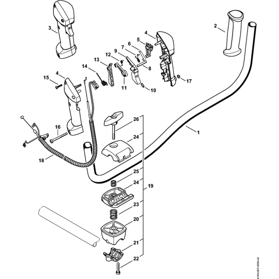 Bike handle for Stihl KM131 KM131R KombiEngine