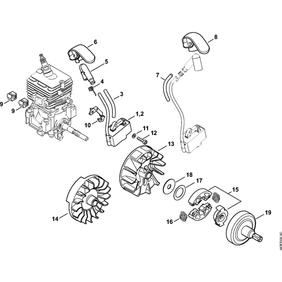 Ignition system, Clutch for Stihl KM56C KM56RC KombiEngine