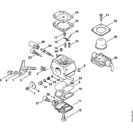 Carburetor C1Q-S63 (15.2003) for Stihl KM85 KM85R KombiEngine