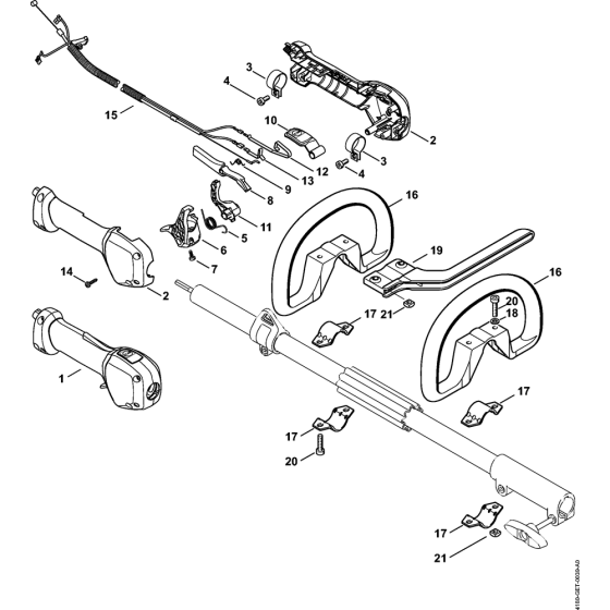 Clutch, Fan housing for Stihl KM91R KombiEngine