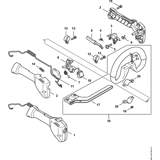 Control handle for Stihl KMA130R Cordless KombiEngine