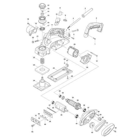 Complete Assembly for Makita KP0800 Planer