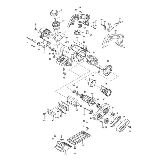 Complete Assembly for Makita KP0810 Planer