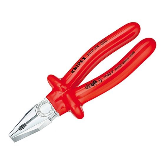 Combination Pliers Dipped VDE Certified Grip 200mm by Knipex - 03 07 200