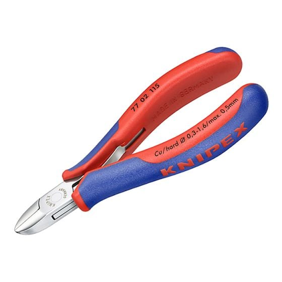 Electronic Diagonal Cut Pliers - Round Bevelled 115mm by Knipex - 77 12 115