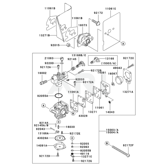 Carburettor for Kawasaki KRB300A Blower