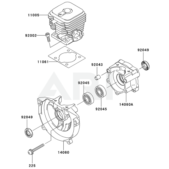 Cylinder / Crankcase for Kawasaki KRB300A Blower