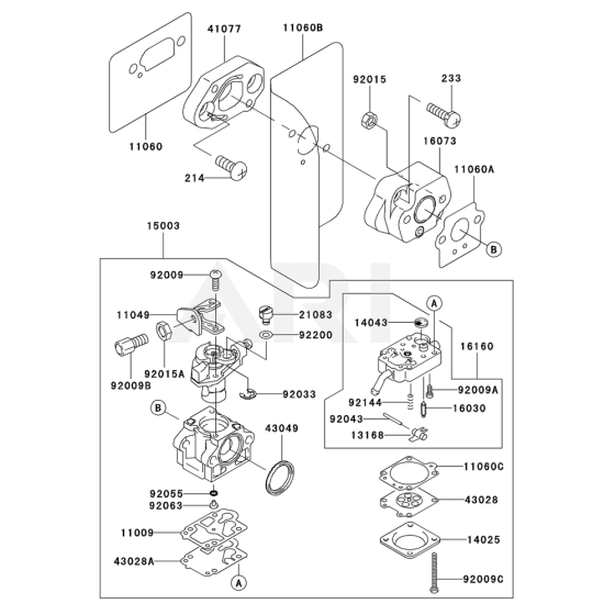 Carburettor for Kawasaki KRB400B Blower