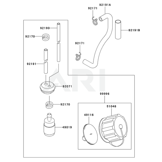 Fuel Tank / Fuel Valve for Kawasaki KRB450BC Blower