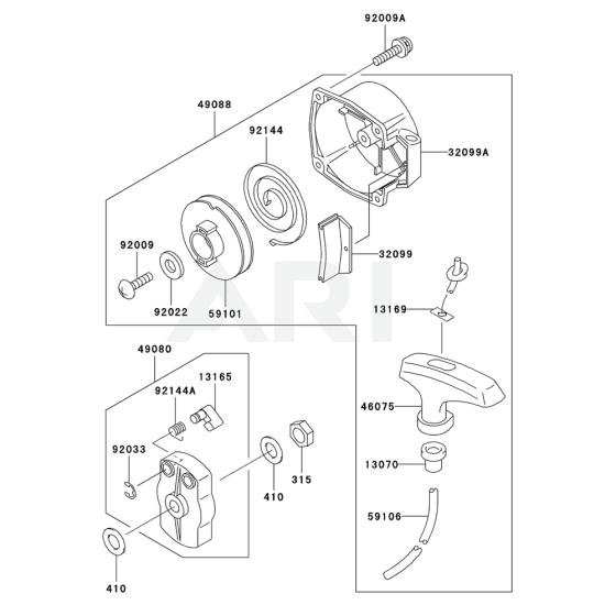 Starter for Kawasaki KRB700B Blower