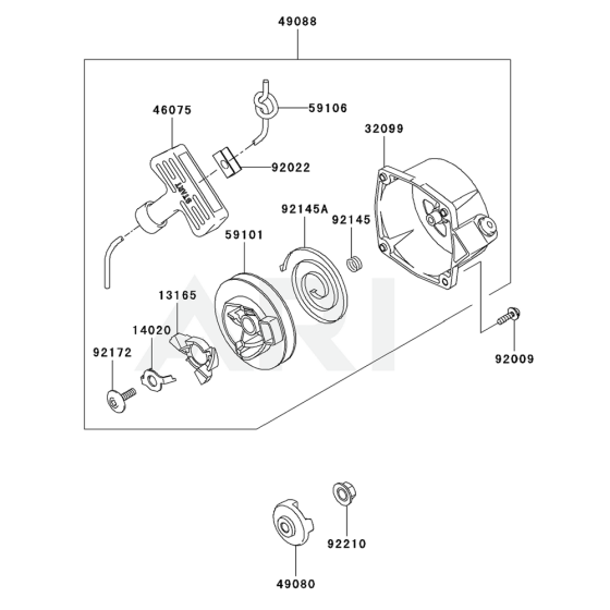 Starter for Kawasaki KRB750A Blower