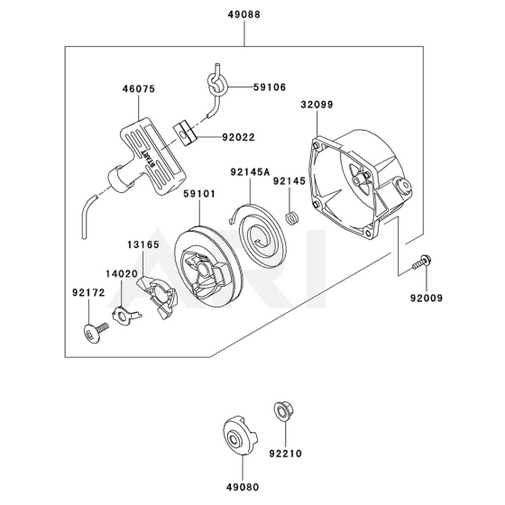 Starter for Kawasaki KRB750AC Blower