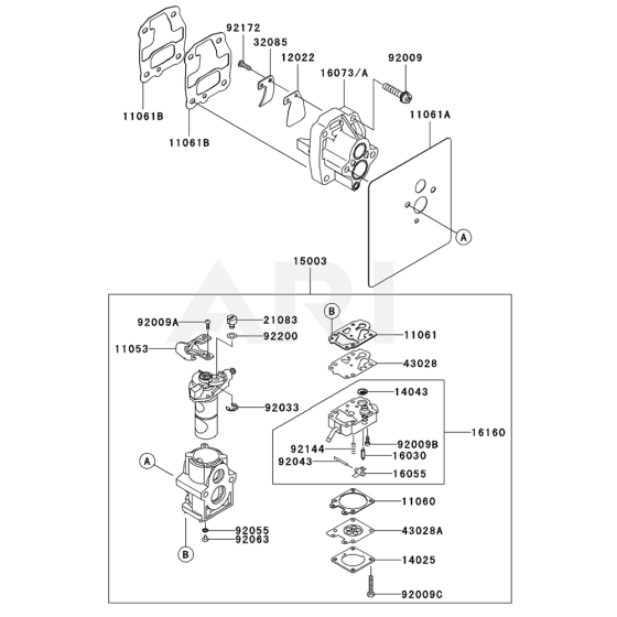 Carburettor for Kawasaki KRB750B Blower