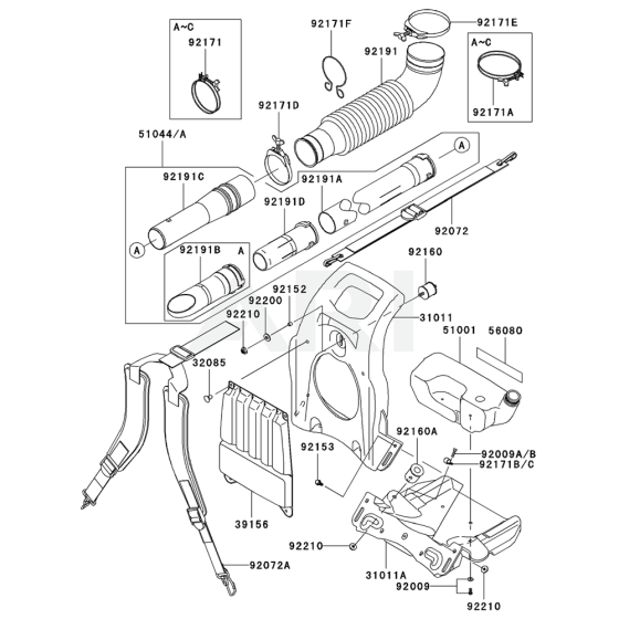 Frame / Coupling for Kawasaki KRB750B Blower