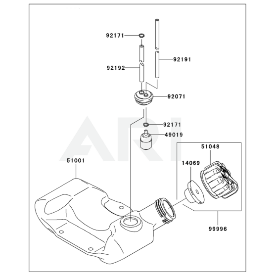 Fuel Tank / Fuel Valve for Kawasaki KRH300A Blower