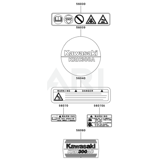 Label for Kawasaki KRH300AC Blower