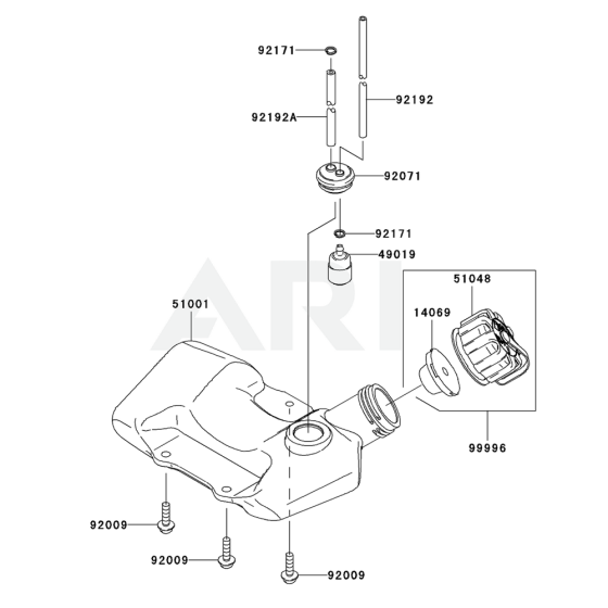 Fuel Tank / Fuel Valve for Kawasaki KTF27AC String Trimmers