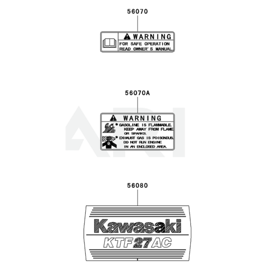 Label for Kawasaki KTF27AC String Trimmers