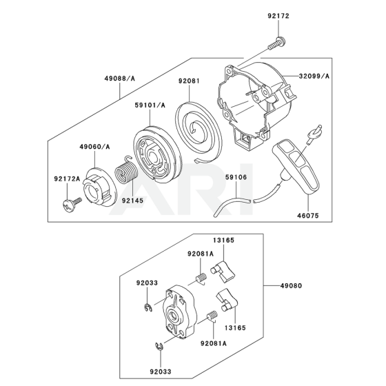 Starter for Kawasaki KTR27A String Trimmers