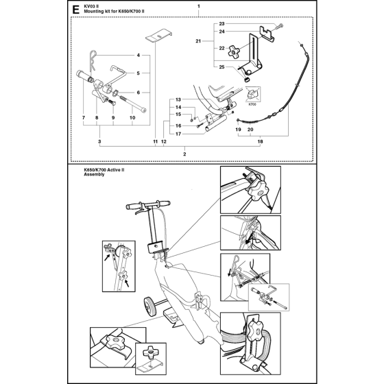 Mounting Kit for K650/K700 Ii Assembly for Husqvarna Kv03 Disc Cutters