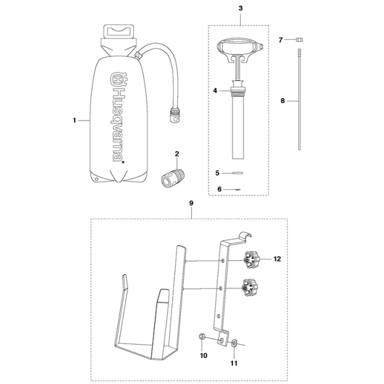 Water Tank Assembly for Husqvarna Kv1260 Disc Cutters