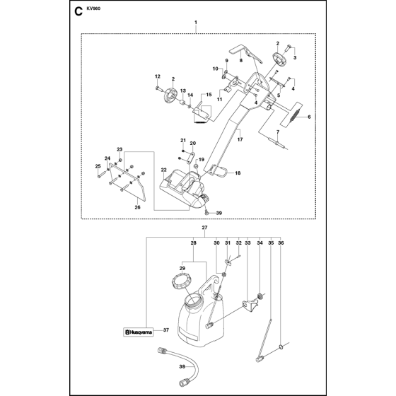 Holder Assembly for Husqvarna Kv960 Disc Cutters