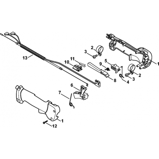 Handle Assembly for Stihl KW 85 Sweeping Machine