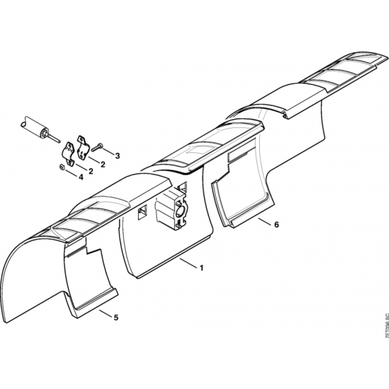 Deflector Assembly for Stihl KW 85 Sweeping Machine