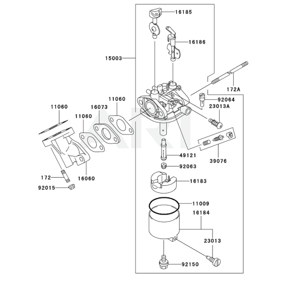 Carburettor for Kawasaki KWS20A Pump