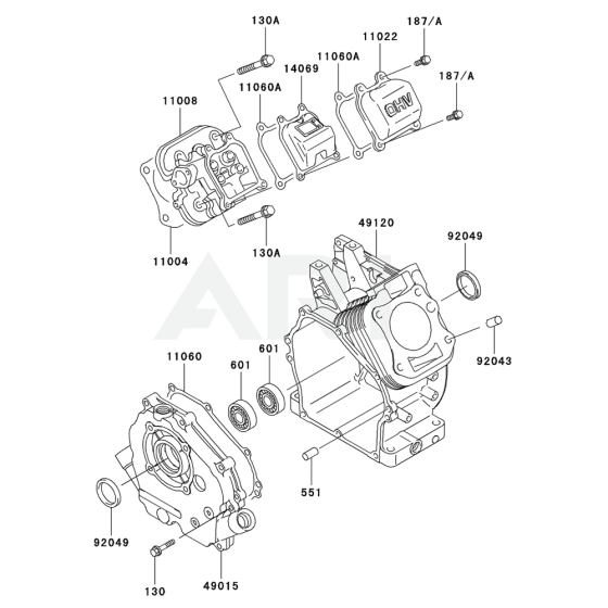 Cylinder / Crankcase for Kawasaki KWS20A Pump