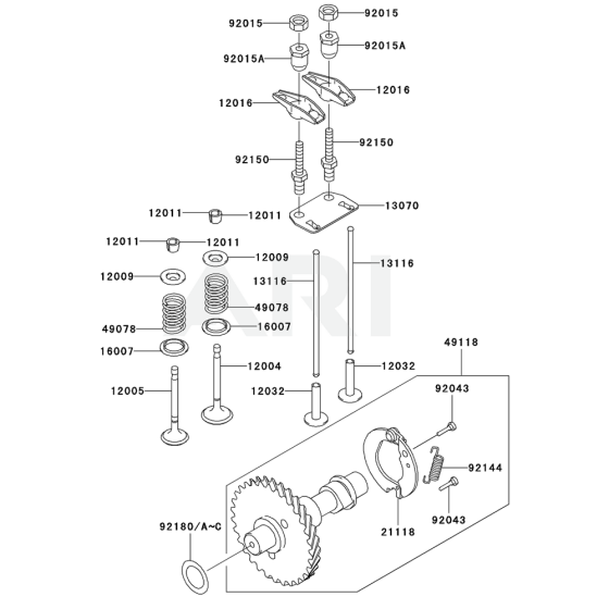 Valve / Camshaft for Kawasaki KWT30A Pump