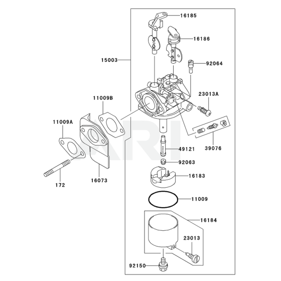 Carburettor for Kawasaki KWT30A Pump